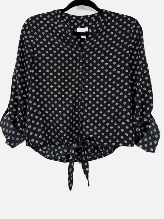 Chico's Tops - Chico’s Black & White Polka Dot Tie Front Blouse Size 0 Small